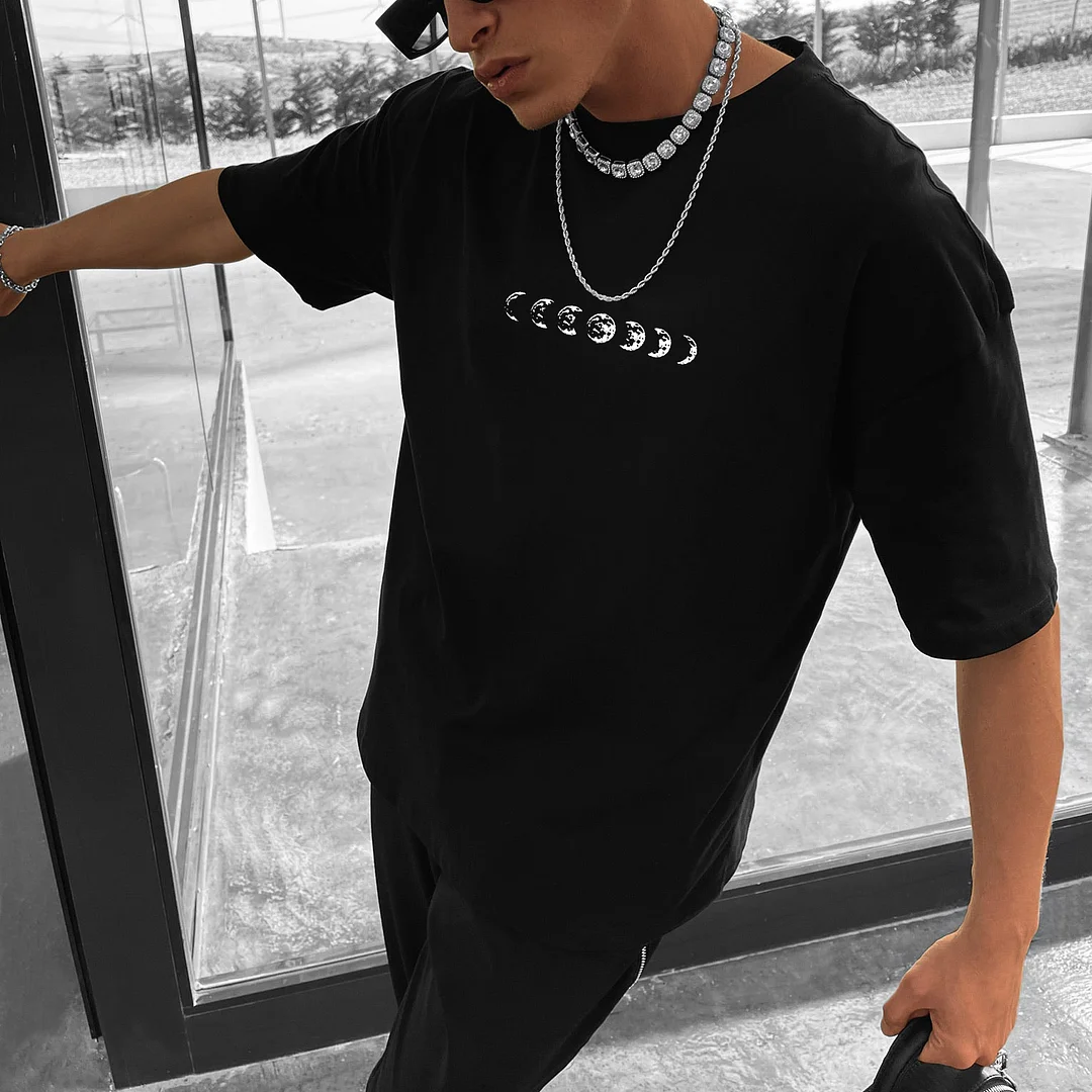 Oversize Sun Moon Stars Tee