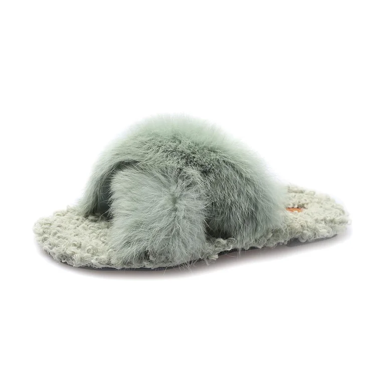 cute fluffy plush slippers | 168DEAL