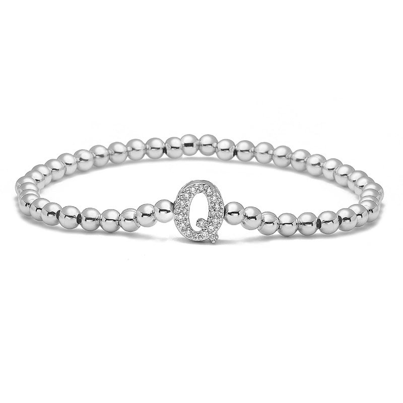 Vintage Style Minimalist Classic Style Letter Copper Zircon 18K Gold Plated Inlay Bracelets