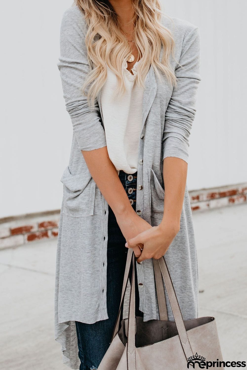 Selected Button Pocketed High Low Cardigan