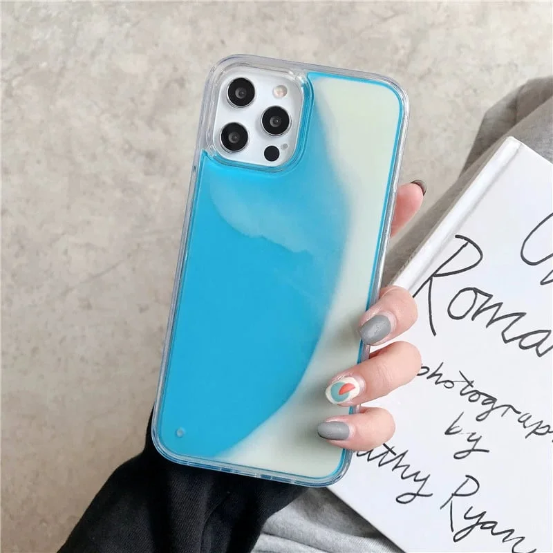 Flowing Neon Sand Liquid Case for iPhone 