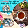 8pcs Cartoon DIY Diamond Painting Holz Untersetzer Kits mit Halter (Schneemann)