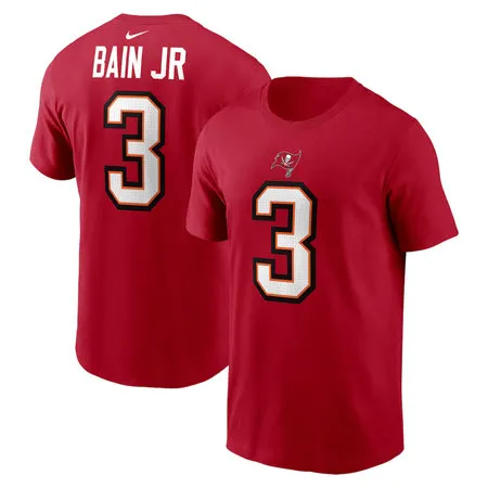 Men's Tampa Bay Buccaneers #3 Rueben Bain Jr. Nike Red Name & Number T-Shirt