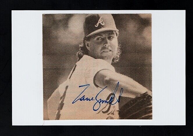 ZANE SMITH-ATLANTA BRAVES AUTOGRAPHED 4X6 VINTAGE ACTION Photo Poster painting