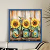 Sunflower Vase-11CT Stamped Cross Stitch Bead Embroidery 46*46cm tapestrymarket