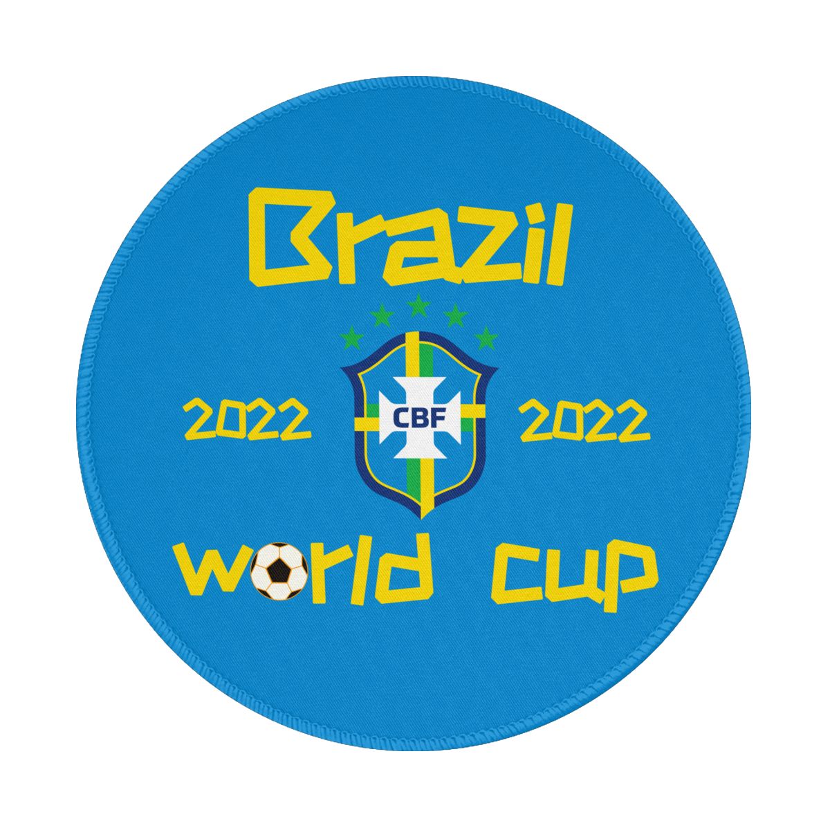 Brazil 2022 World Cup Team Logo Round Non-Slip Thick Rubber Modern Gaming Mousepad