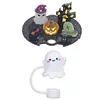 [US Local Warehouse] Halloween Acrylic Lid Charms with Cute Ghost Straw Cap for Stanley 40oz Tumbler