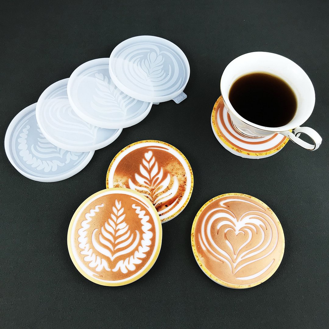 Latte Art Resin Coaster Molds (4PCS)
