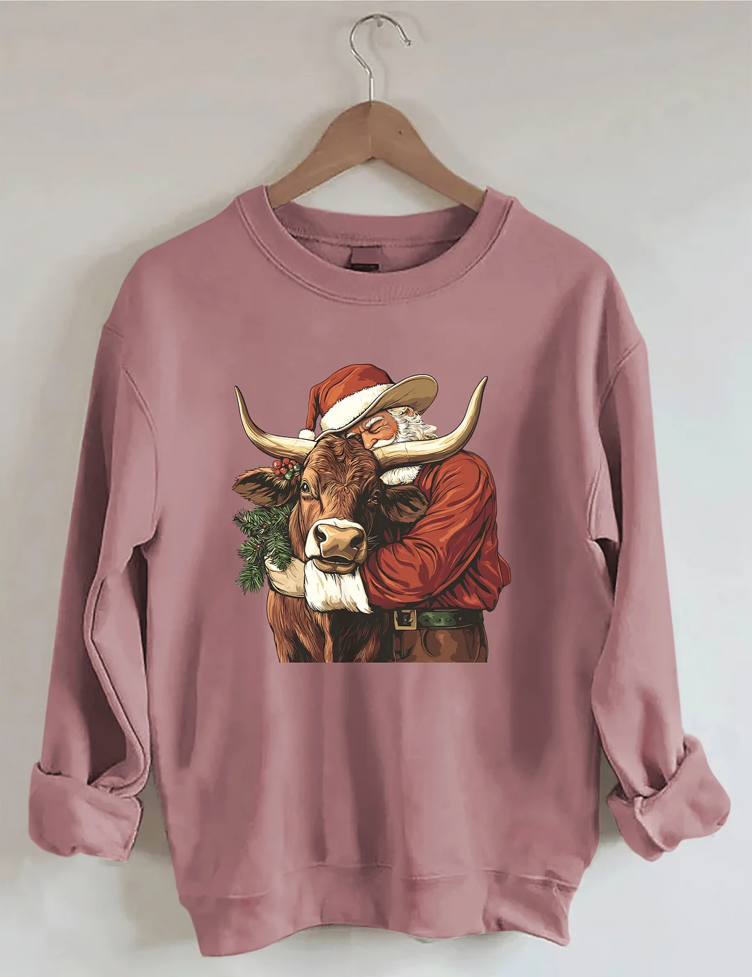 Cowboy Santa Western Roping Christmas Sweatshirt
