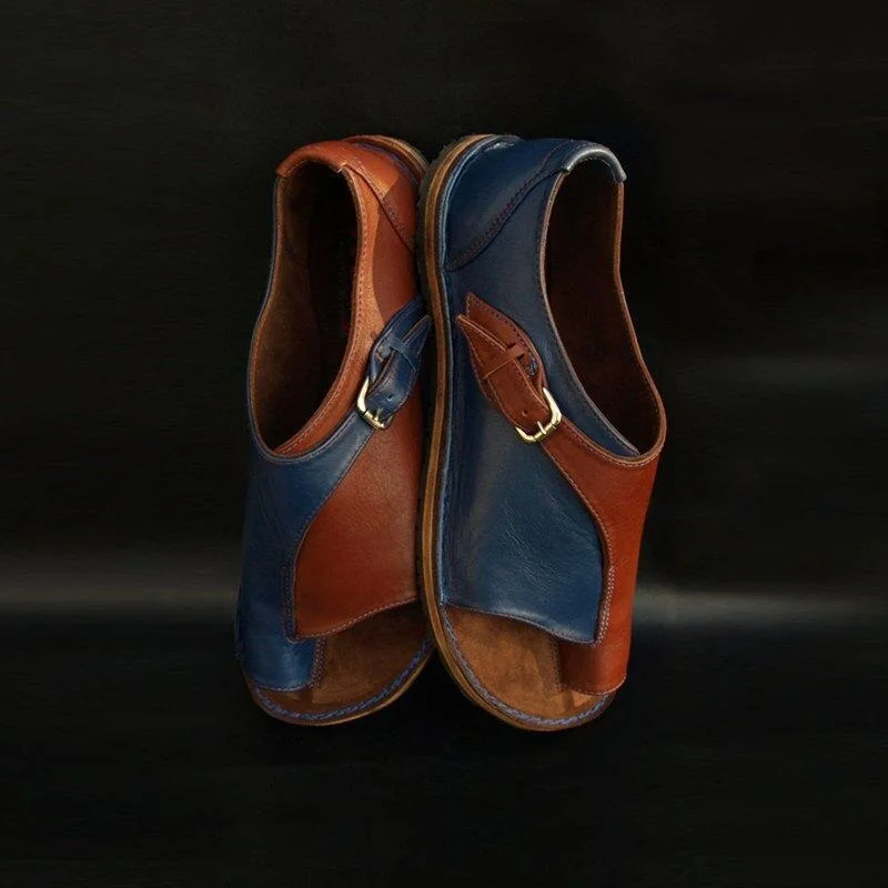 Summer Fashion New Women Casual Flat Sandals Ladies pu Leather Open Toe Shoes Female Roman Beach Shoes Large Size Drop Shipping