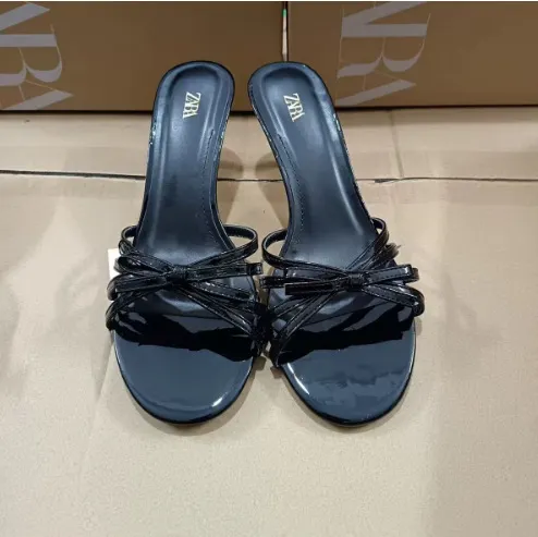 Breakj Breakj New Spring New Red High Quality Coarse And Bow Round Head Slippers Woman