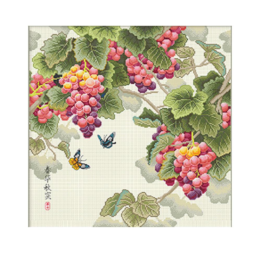 

Grapesgift - 11CT Stamped Cross Stitch - 60*60CM, 501 Original