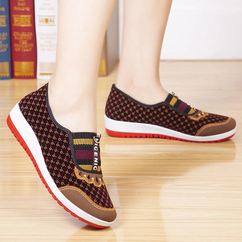 Spring and Autumn Cloth Shoes Women's Single Shoes Soft Soled Anti Slip Shoes Middle-aged and Old Mothers Womens Walking Shoes