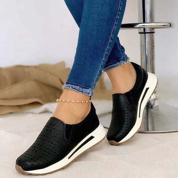 2021 Fashion Breathable Air Mesh Women Shoes Wedges Heel Shoes Ladies Knitting Sock Sneakers Women Platform Casual Shoes