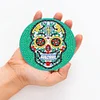 6pcs/set Diamond Painting Skull Coaster Round Cup Cushion Home Decor