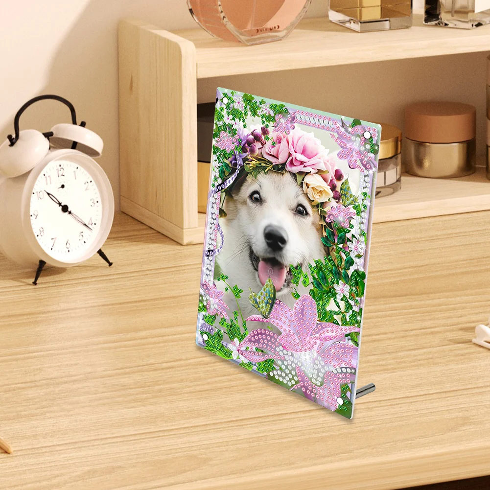 Special Shape Butterfly Flowers Table Top Diamond Painting Frame Kits for Adults