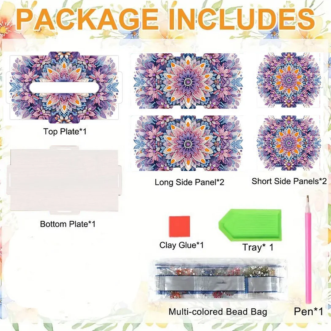 Mandala DIY Diamond Art Paper Towel Holder for Home and Office Decoration