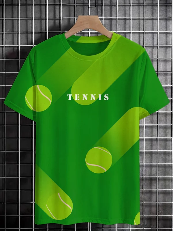 Men's Tennis Balls Letters Print Casual T-Shirt