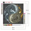 Tierisches Yin- und Yang-Diagramm - runde Bohrer-Diamantmalerei - 30 * 30cm