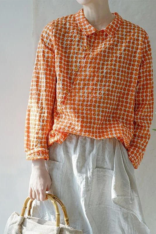 Limited Stock- 100% Cotton Women Spring Dots Shirt