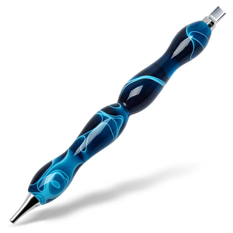 Diamond Painting Pen with Stainless Steel Tips, Cateared Resin Diamond Art Drill Pen Kits(Dark Blue)