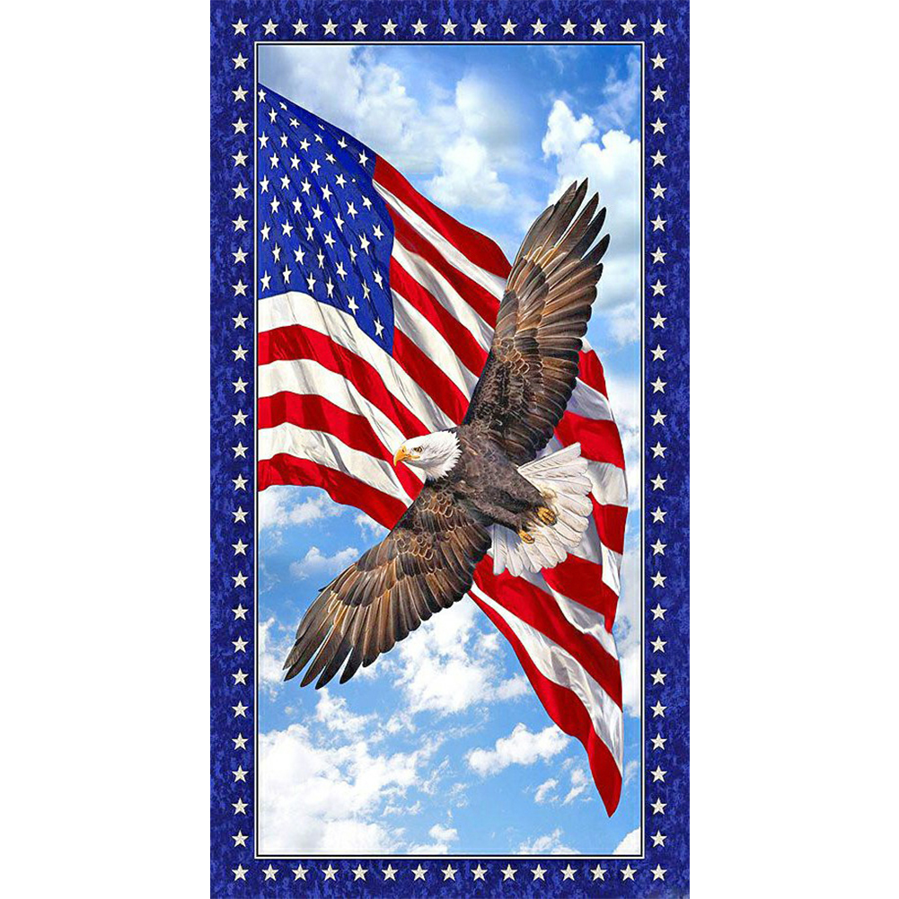 

American Flag Eagle - Round Drill Diamond Painting - 40*75CM (Big Size), 501 Original