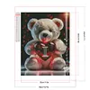Diamond Painting -DIY Full Square Drill Heart Bear Letter I(35x45cm)