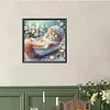 Bathing Kitten - Round Drill Diamond Painting - 40*40CM