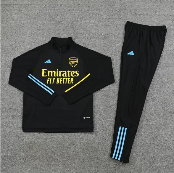 23/24 Arsenal Half-Pull Black Training Suit Jersey Set