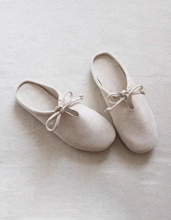 Women's Elegant Soft Sole Suede Flat Slippers Mules