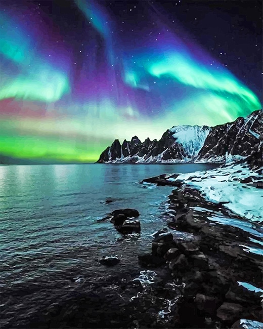 

Aurora Northern Lights – Paint By Numbers - 40*50CM, 501 Original