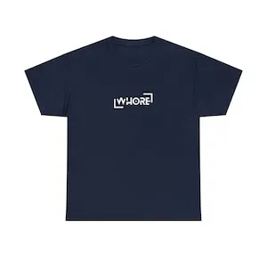 pornhint Pornhint Whore w/graphic Unisex Navy Cotton Tee | Kink, BDSM, Mature, Erotic, Adult, Fetish, Dominatrix, Femdom, T-Shirts, Bach