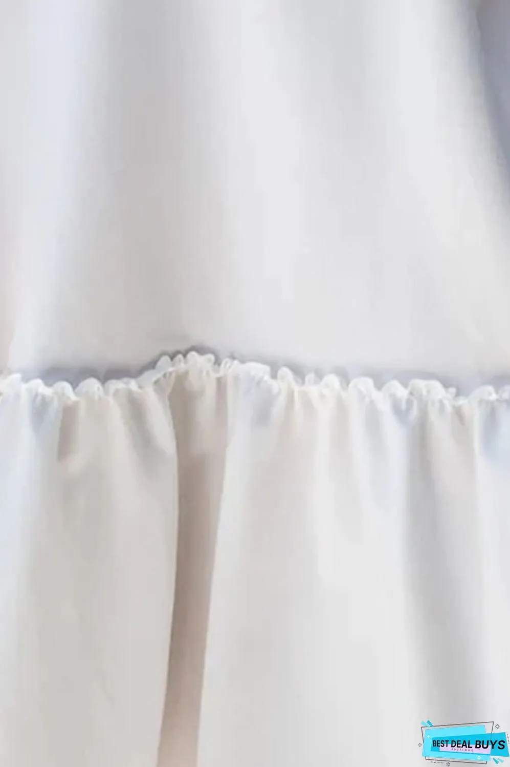 Ruffle Hem Round Neck Short Sleeve Mini Dress