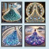 (4er-Pack) Kleid Rock Mädchen - speziell geformtes Diamond Painting - 30*30cm