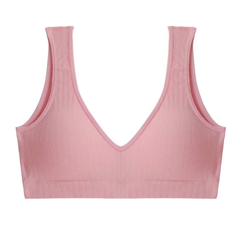 FINETOO Padded Tops Women Candy Color Bralette Ladies Deep V Tanks M-XL Sexy Backless Top Comfortable Underwear Female Lingerie