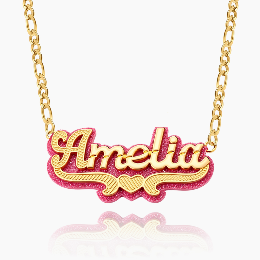 Custom Pink Acrylic Name Pendant