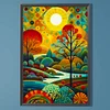(40*60cm)Stained Glass Landscape - Full Round Drill Diamond Painting