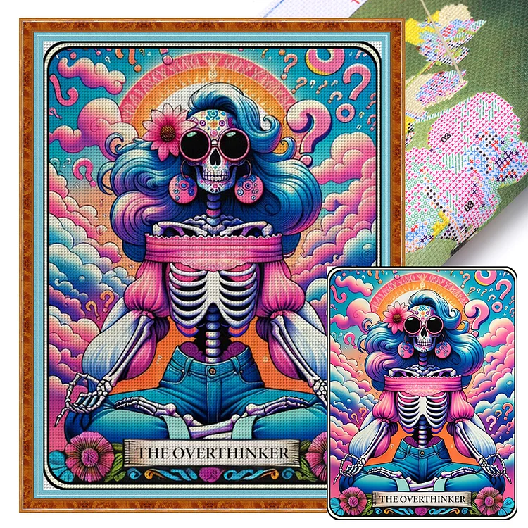 『YiShu』Halloween Skull - 11CT Stamped Eco-Friendly Cotton Thread Cross Stitch(50*65cm)