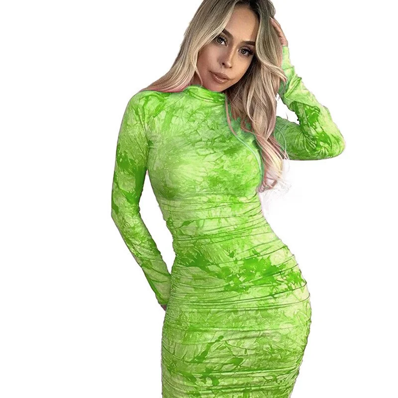 Yvlvol sexy women summer spring bodycorn dress 2021 new long sleeve sexy party dresses Vestidos plus size