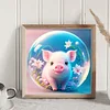 Crystal Ball Zodiac-Pig-11CT Stamped Cross Stitch 40*40cm/15.75*15.75in