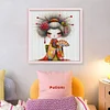 Cartoon Japanese Geisha-11CT Stamped Cross Stitch 40*40cm/15.75*15.75in