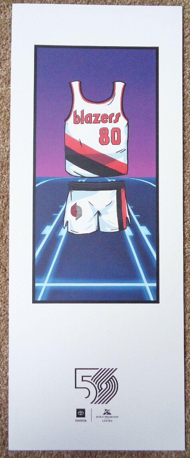 Portland Blazers 50th Season POSTER 1980s Decade 2019 Handout Trailblazers SGA