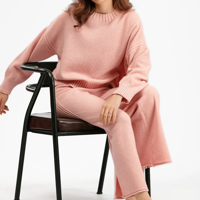 Women's Knitted Two-Piece Set &ndash; Jumper and Wide-Leg Trousers &ndash; view 2