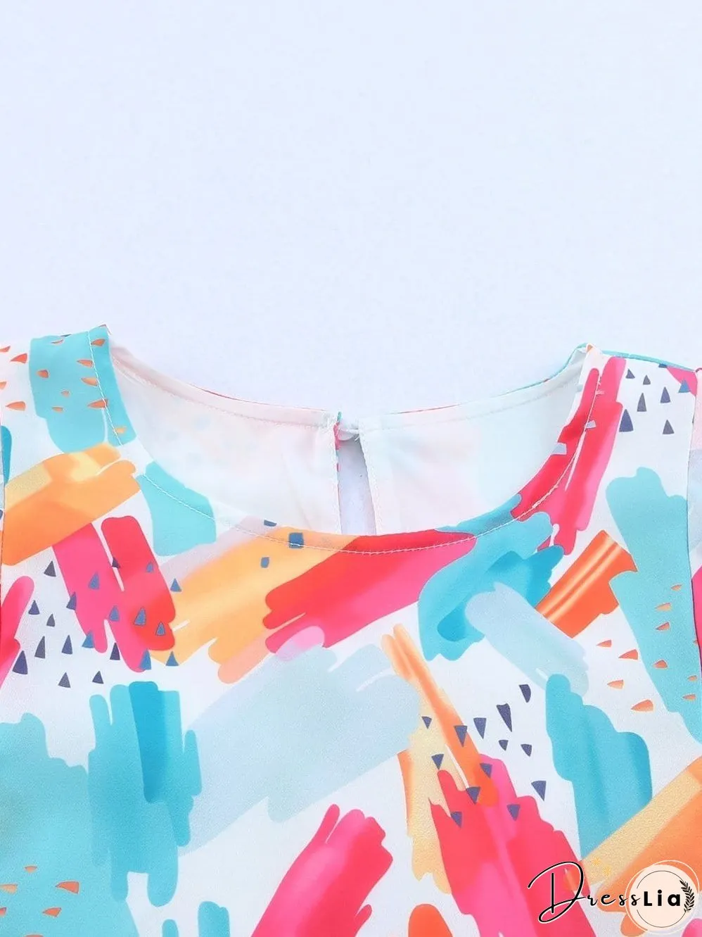 Dreamy Sky Brush Stroke Ruffle Peplum Blouse