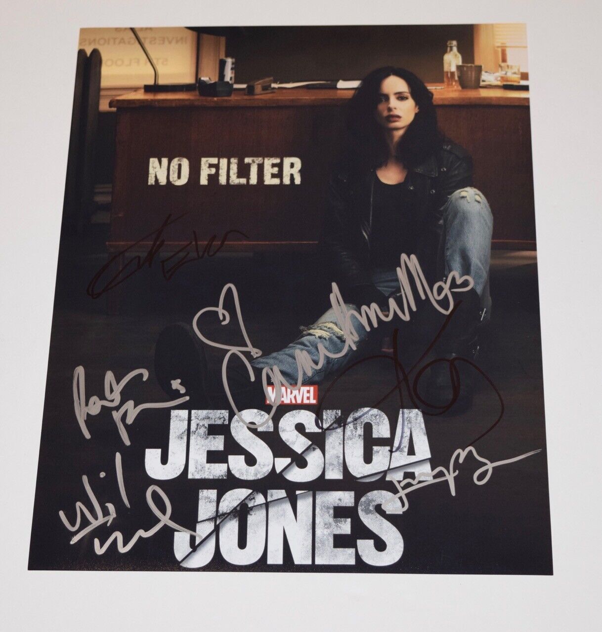 Jessica Jones Cast Signed 11x14 Photo Poster painting x6 Krysten Ritter Carrie Anne Moss Eka COA