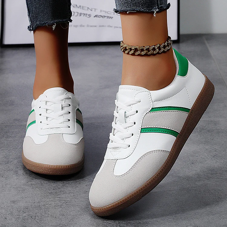 Training shoes women's casual white shoes lace-up retro sports style 1688 Stunahome.com
