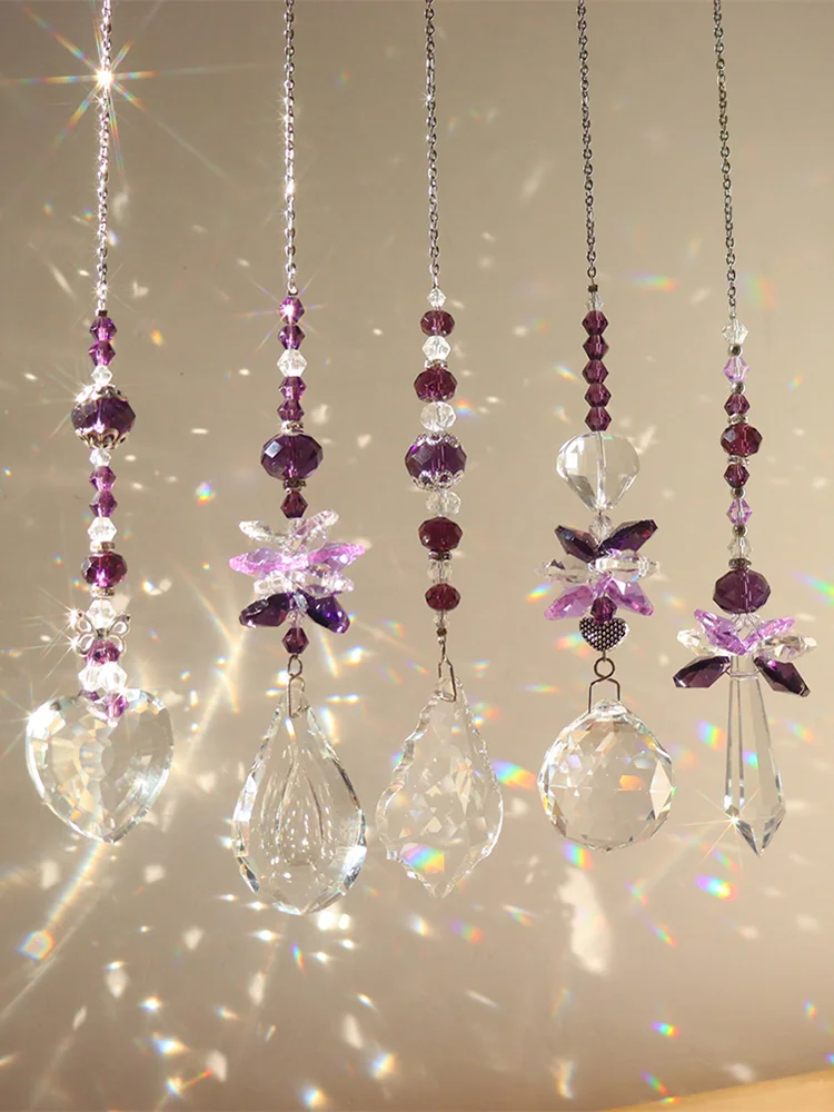 1/5pcs Crystal Wind Chime Garden Hanging Pendant Ornaments for Indoor Outdoor