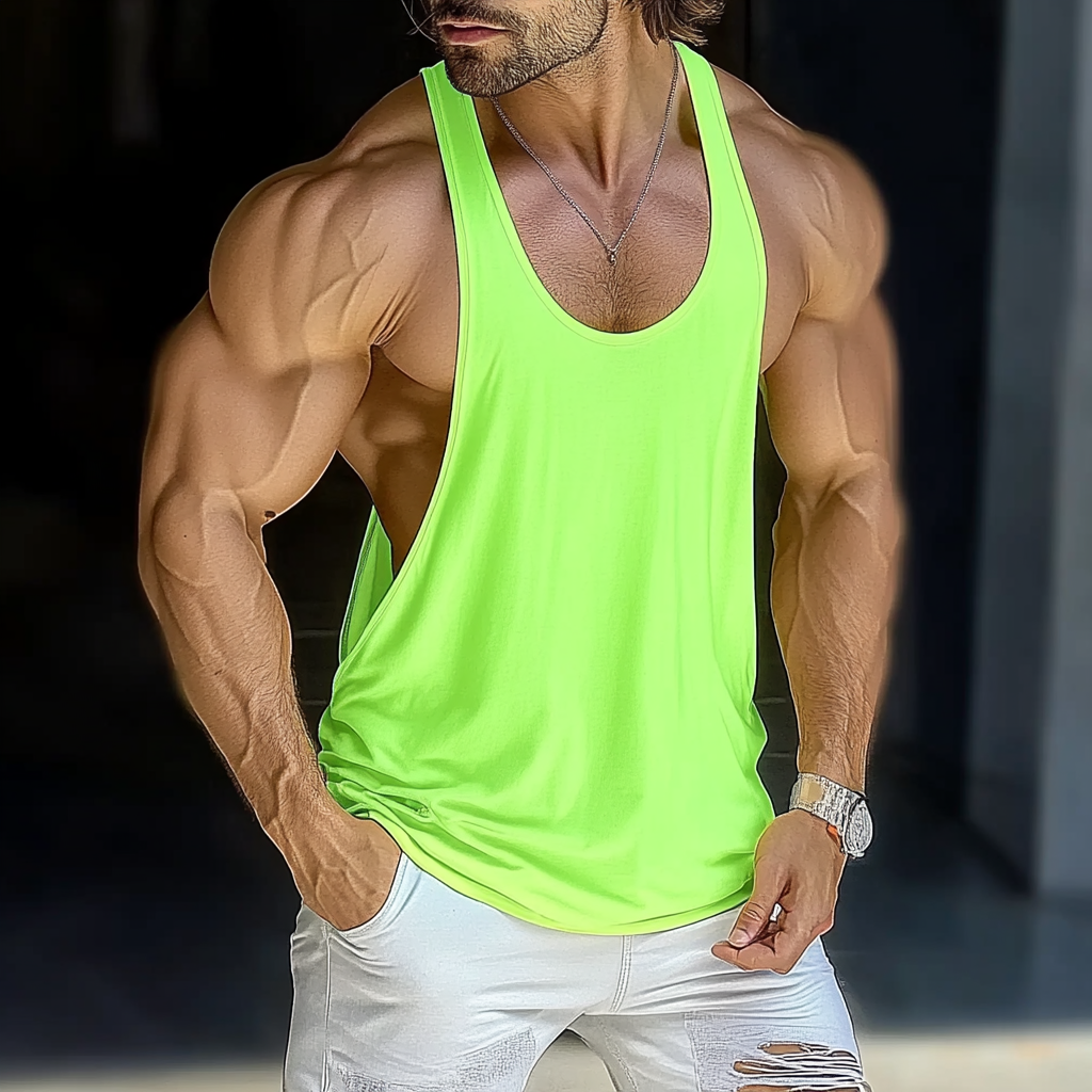 Casual And Comfortable Men's Vest Sexy Low Collar Vest Basic Style Home Fitness Comfortable Vest / TECHWEAR CLUB / Techwear