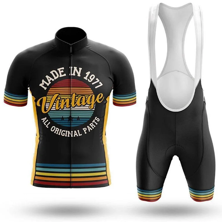 Retro Custom 1977 Year Vintage Men's Short Sleeve Cycling Kit