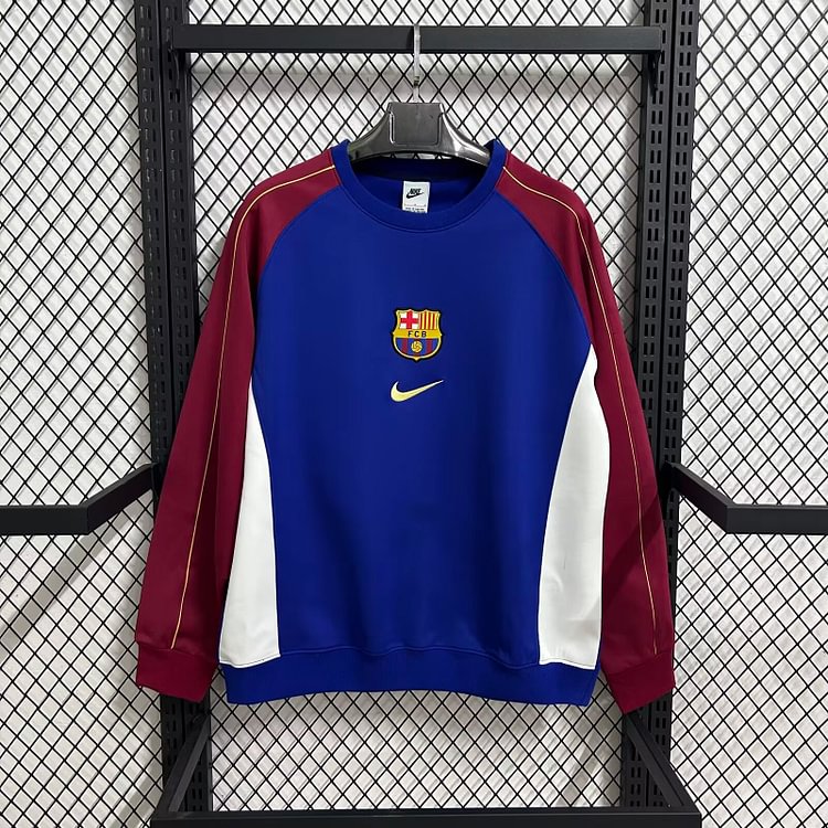 2026-27 Barcelona Royal Blue and Maroon Casual Thick Sweatshirt